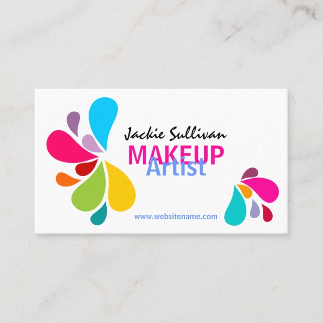 Colourful Makeup Artist Business Card (Front)