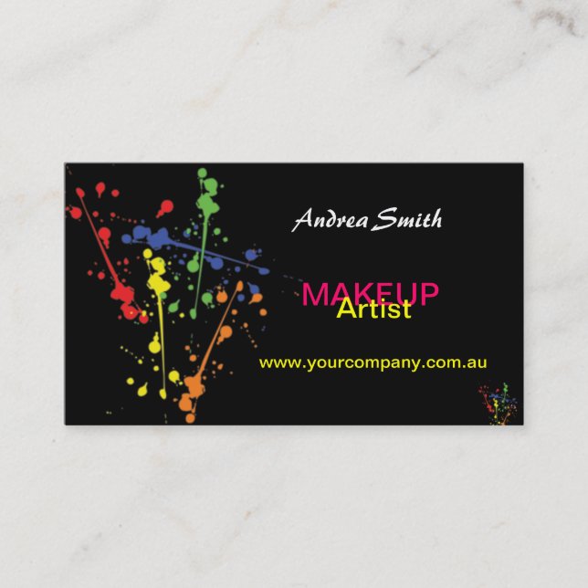 Colourful Makeup Artist Business Card (Front)