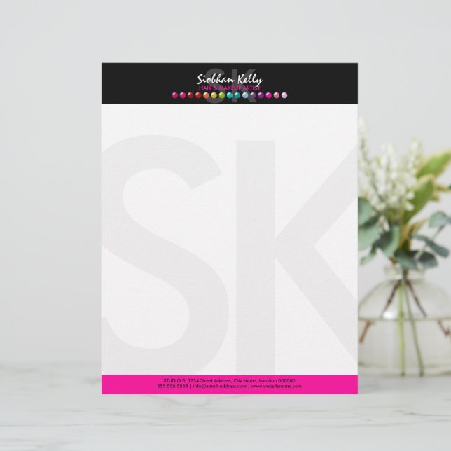 Colourful Makeup Artist Business Letterhead (Standing Front)