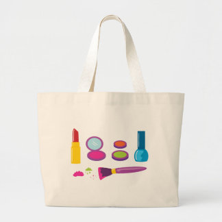 Colourful Makeup Large Tote Bag