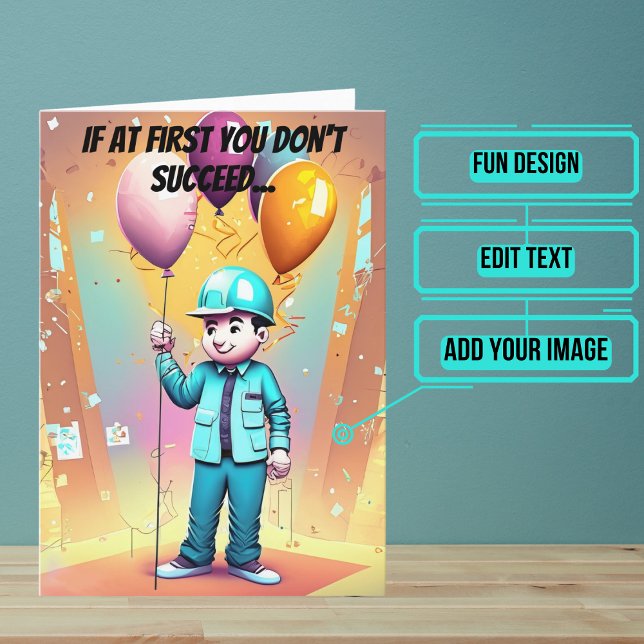 Colourful Male Engineer Birthday Card (This lovely card is specifically for the engineer friend or family member in your life. )