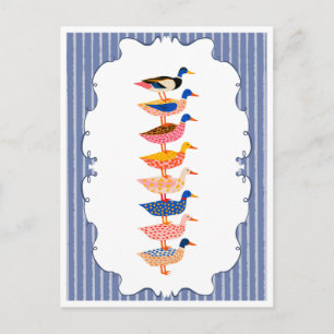 Colourful Mallard Ducks Post Card