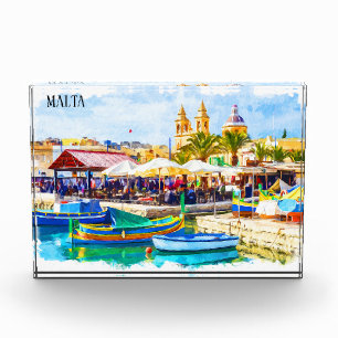 Colourful Malta Mediterranean Panorama View  Photo Block