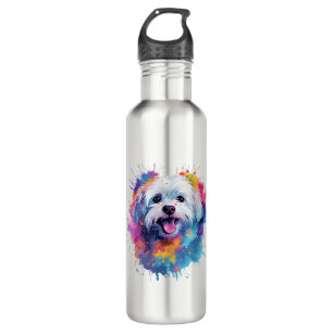 Colourful Maltese Splash Art Dog T-Shirt Classic T 710 Ml Water Bottle