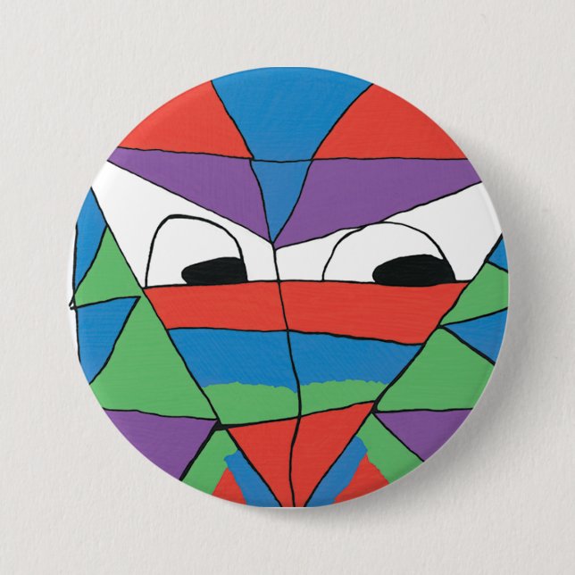 Colourful Man Abstract Button (Front)