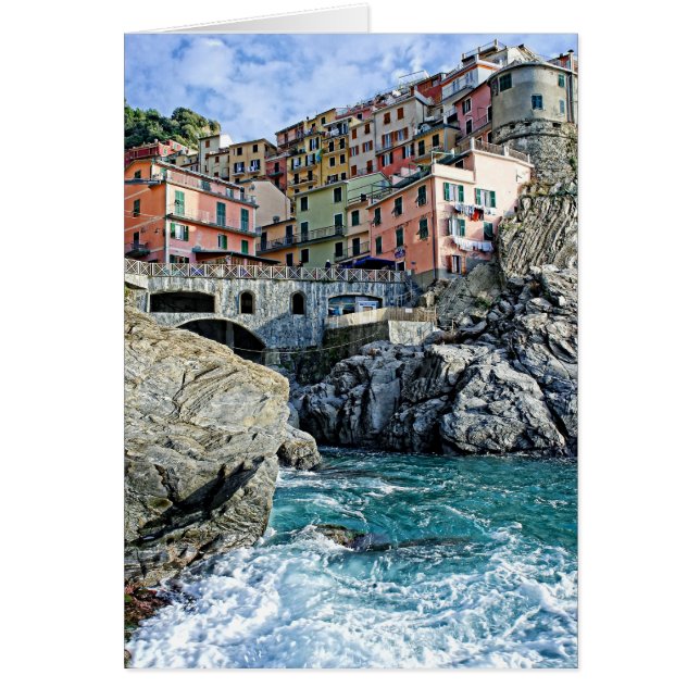 Colourful Manarola, Italia Greeting Card (Front)