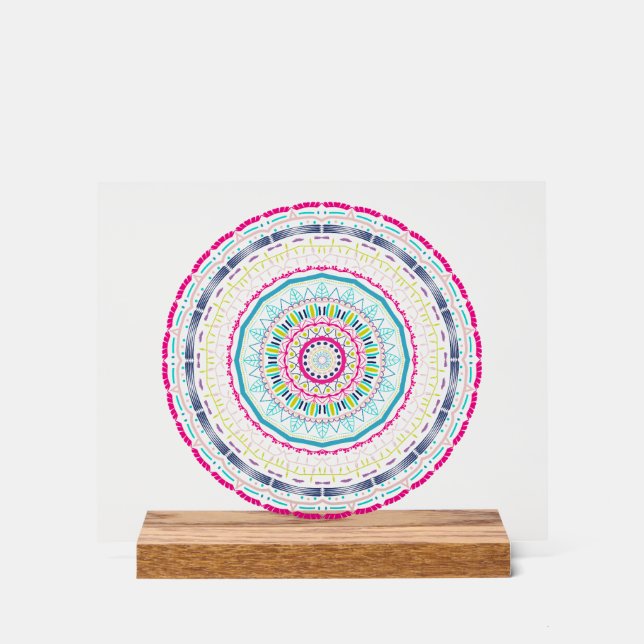 colourful mandala acrylic sign (Front)