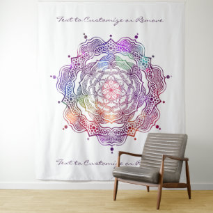 Colourful Mandala Art Beautiful Chic Stylish Custo Tapestry
