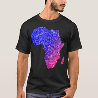 Colourful mandala art map of Africa with text in b T-Shirt