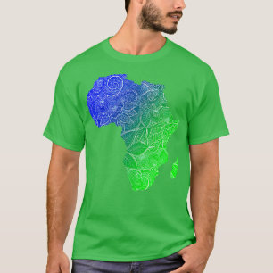 Colourful mandala art map of Africa with text in b T-Shirt