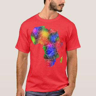 Colourful mandala art map of Africa with text in m T-Shirt