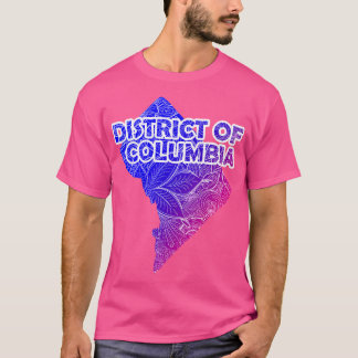 Colourful mandala art map of District of Columbia T-Shirt