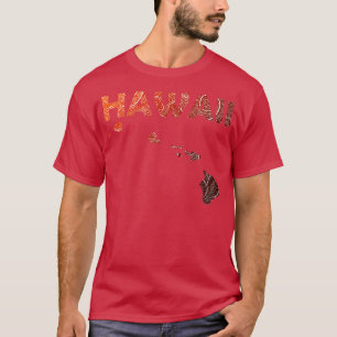 Colourful mandala art map of Hawaii with text in b T-Shirt