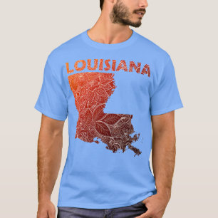 Colourful mandala art map of Louisiana with text i T-Shirt