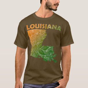 Colourful mandala art map of Louisiana with text i T-Shirt