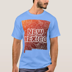 Colourful mandala art map of New Mexico with text T-Shirt