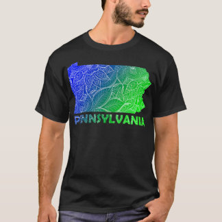 Colourful mandala art map of Pennsylvania with tex T-Shirt