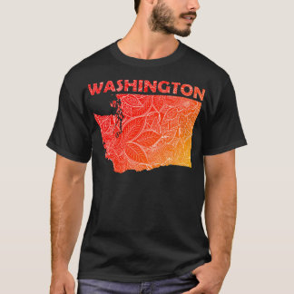 Colourful mandala art map of Washington with text  T-Shirt