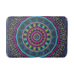 colourful mandala bath mat