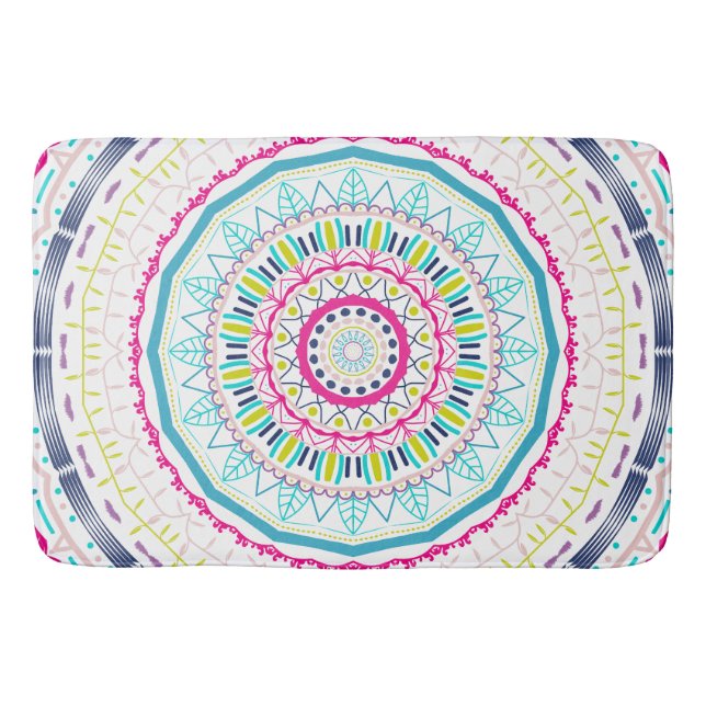 colourful mandala bath mat (Front)