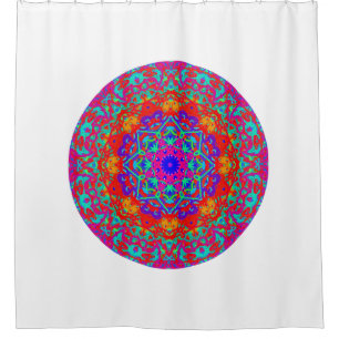 Colourful Mandala Boho Bathroom Shower Curtain