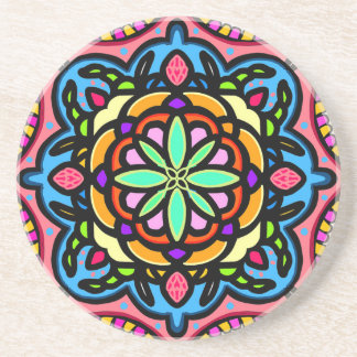 Colourful mandala coaster