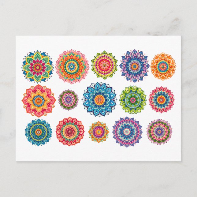 Colourful Mandala Collage Postcard (Front)