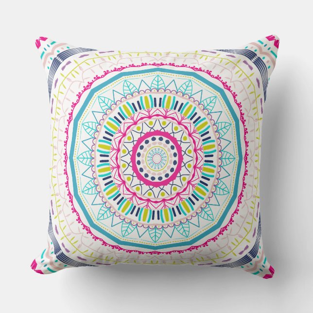 colourful mandala cushion (Front)