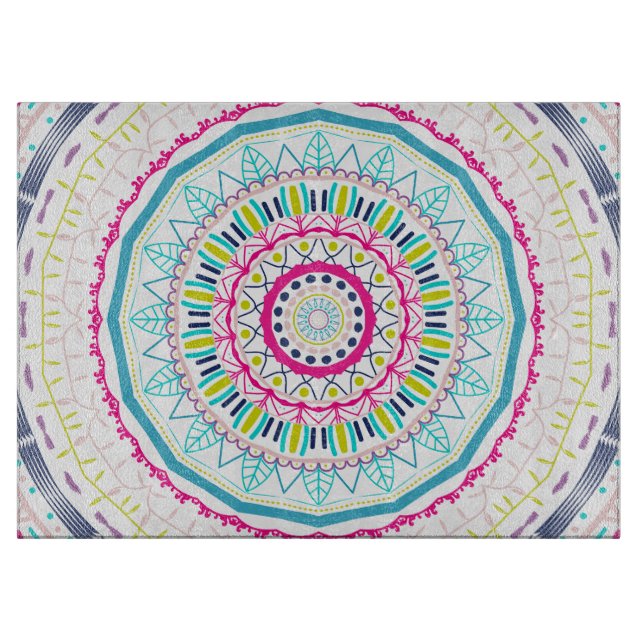 colourful mandala cutting board (Front)