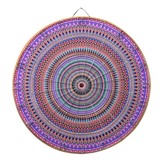colourful mandala designs dartboard (Front)
