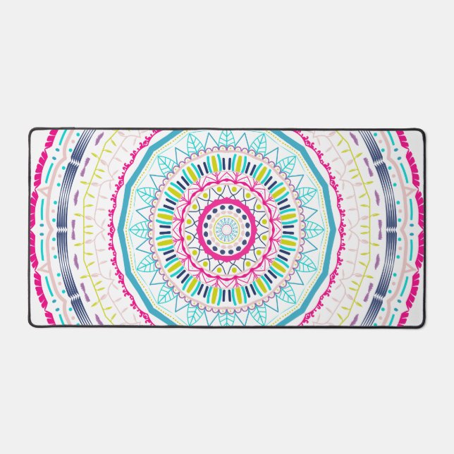 colourful mandala desk mat (Front)