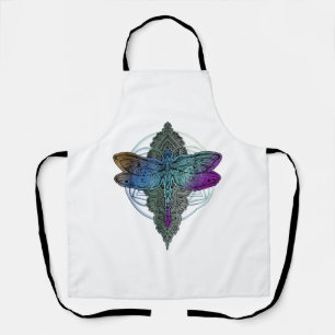 Colourful Mandala Dragonfly T Shirt Lotus Flower Apron