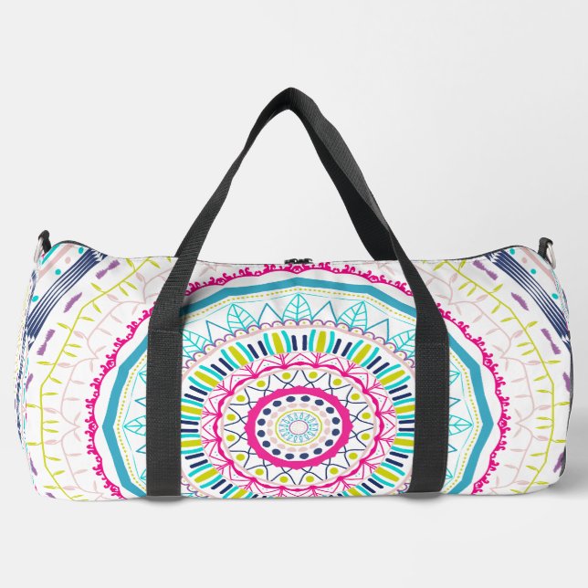 colourful mandala duffle bag (Front)