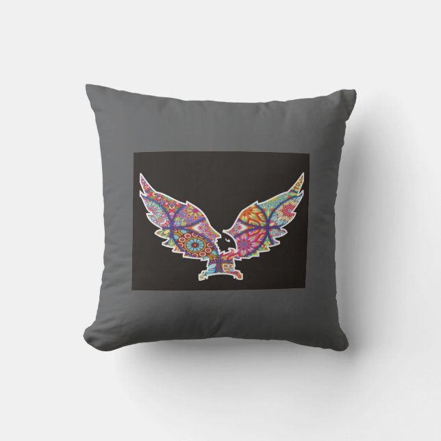 Colourful Mandala Eagle Design Cushion (Front)