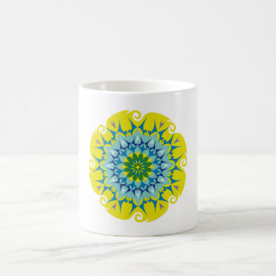 Colourful Mandala Energy Wheel Flower Harmony Gree Coffee Mug