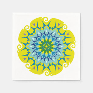 Colourful Mandala Energy Wheel Flower Harmony Napkin