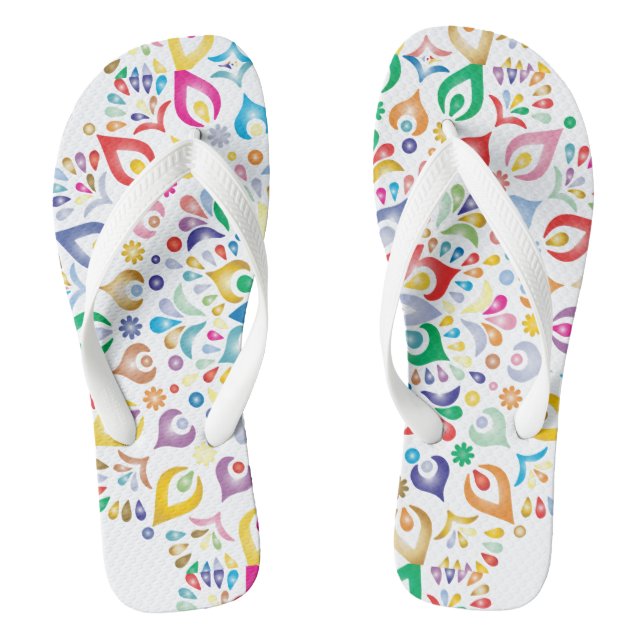 Colourful Mandala  Flip Flops (Footbed)