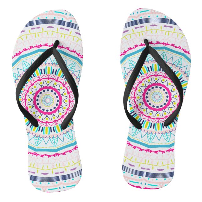 colourful mandala flip flops (Footbed)