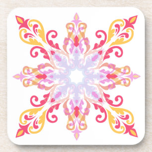 Colourful Mandala Floral Pattern Coaster