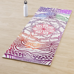 Colourful Mandala Flower Boho Stylish Cheerful Coo Yoga Mat