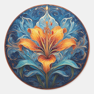 Colourful Mandala Flower Design Classic Round Sticker