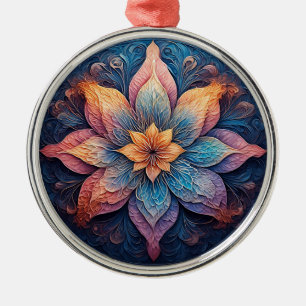 Colourful Mandala Flower Design Metal Tree Decoration