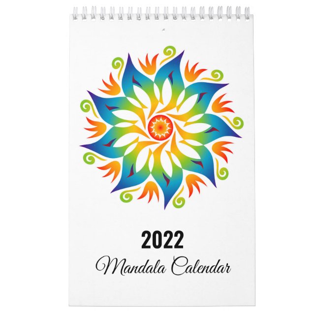 Colourful Mandala Flowers Wheels 2022 Calendar (Cover)