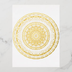 colourful mandala foil holiday postcard
