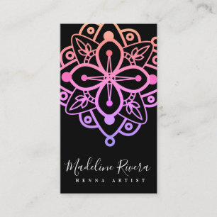 Colourful Mandala Henna Artist Yoga Macrame   Business Card