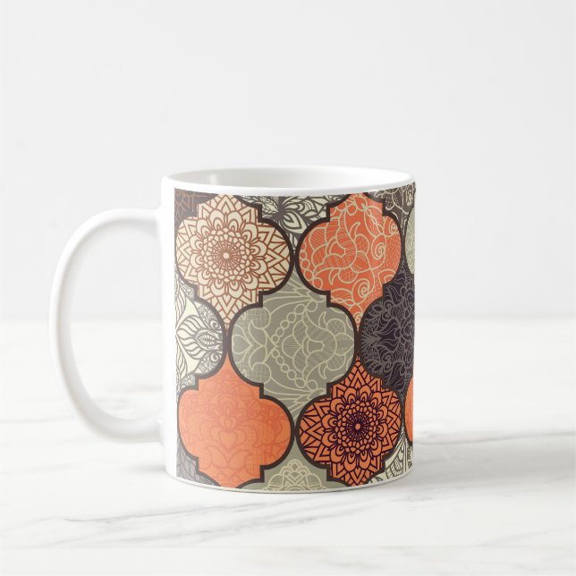 Colourful Mandala: Islamic Patchwork Seamless. Coffee Mug (Left)