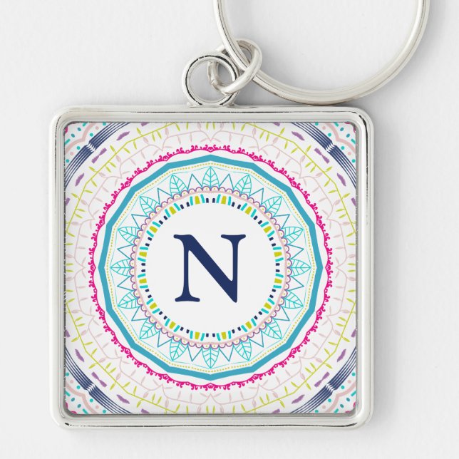 colourful mandala key ring (Front)