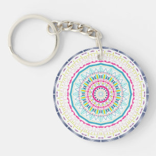 colourful mandala key ring