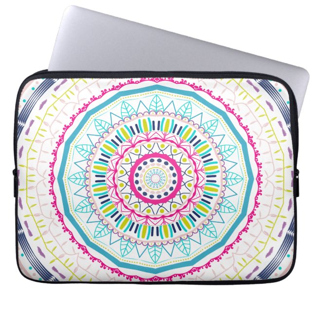 colourful mandala laptop sleeve (Front)