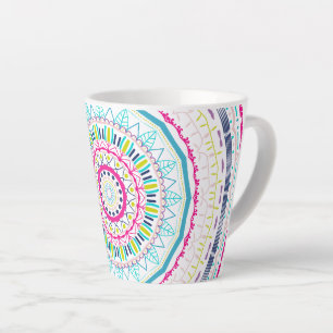 colourful mandala latte mug